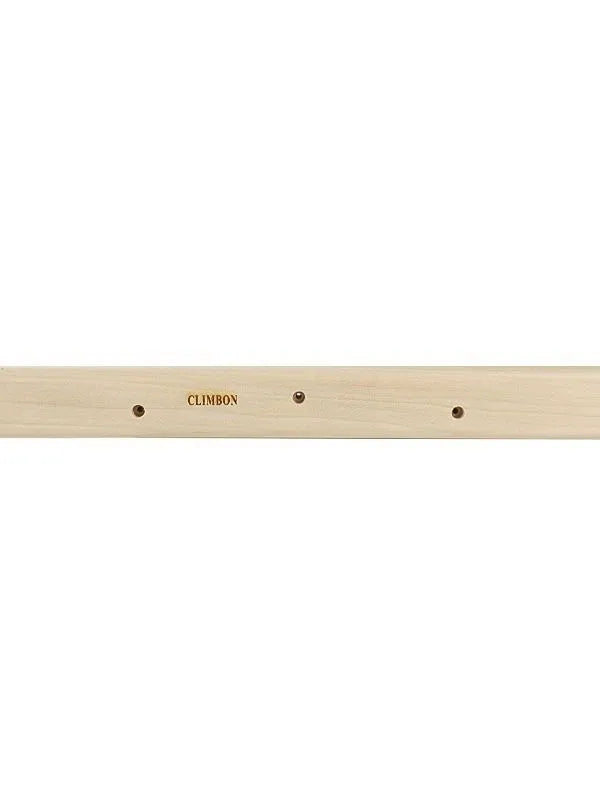 Set of three solid wooden fingerboard hangboards for grip strength training in different lengths.