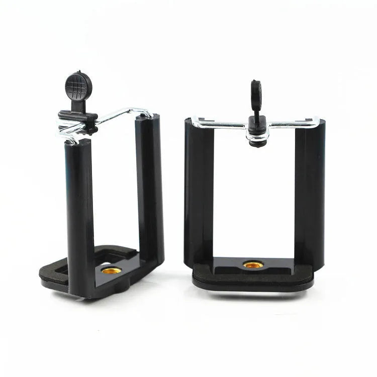 Black plastic U clip universal car mobile phone holder for windscreen or dashboard mounting.