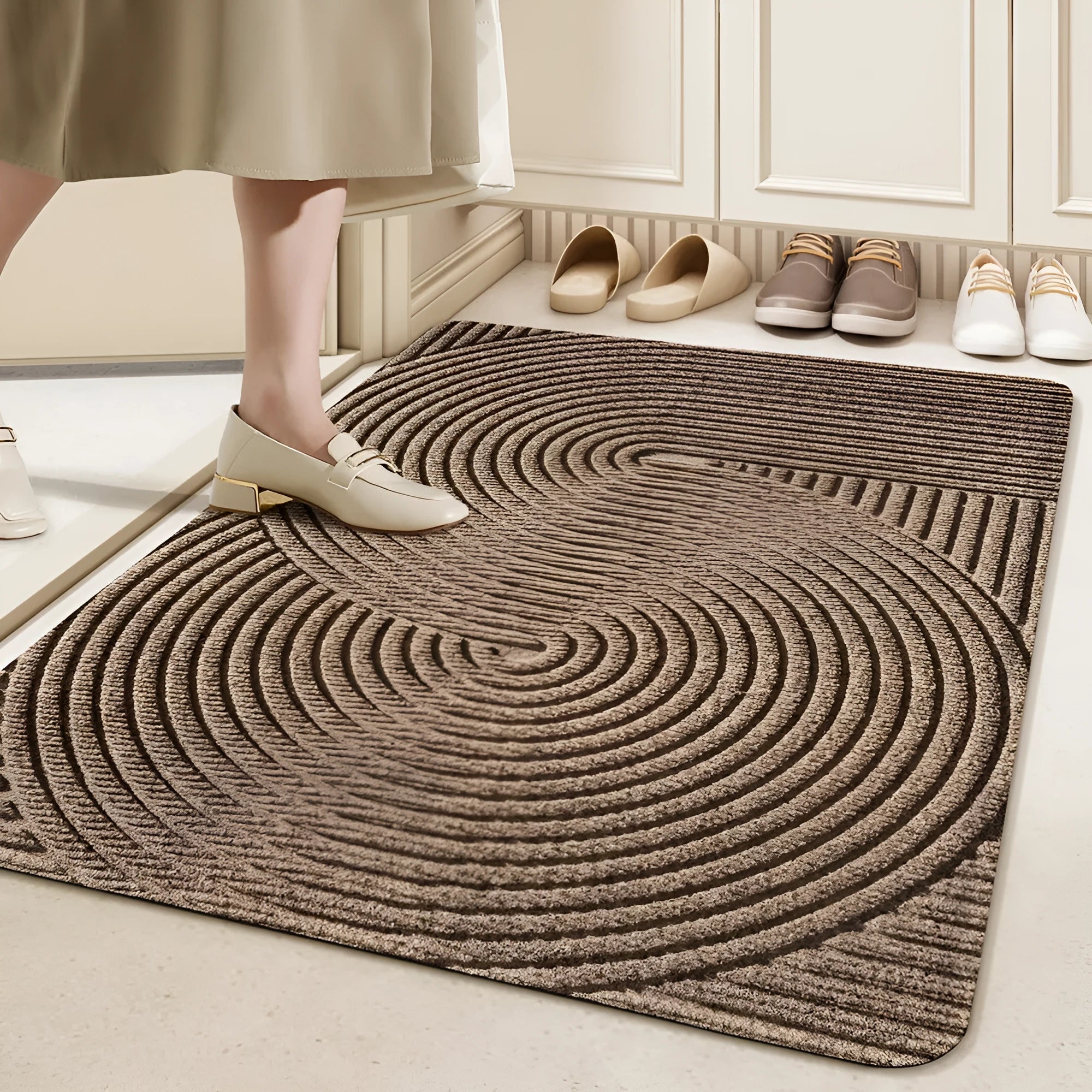 Silk ring entrance carpet with alien shape design in cartoon anime pattern, measuring 60x90cm