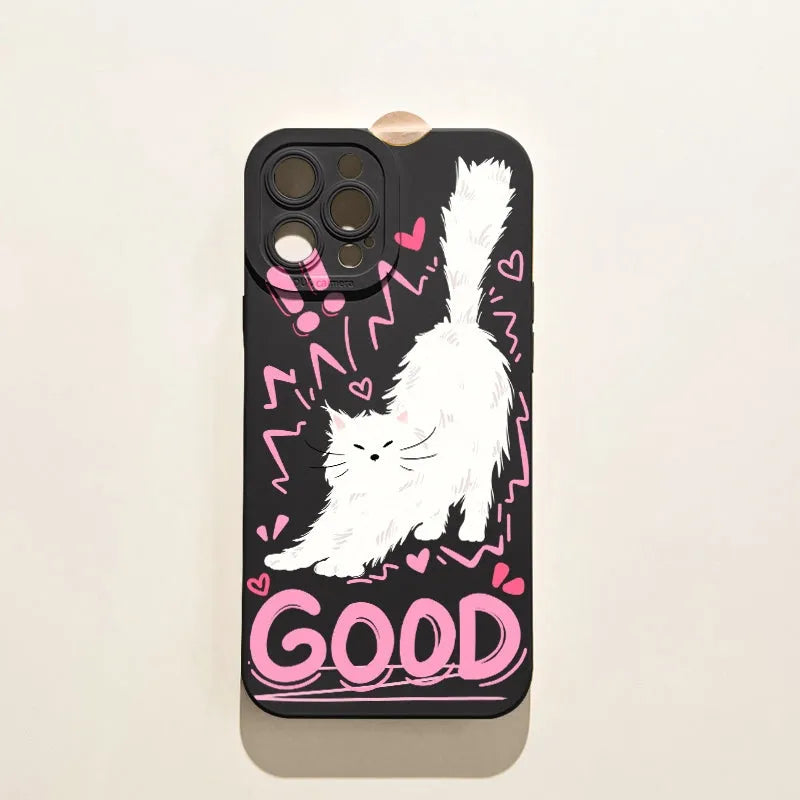 Cartoon cute animal printed TPU anti-drop phone case for iPhone 15, showing Flower Panda design on a white iPhone