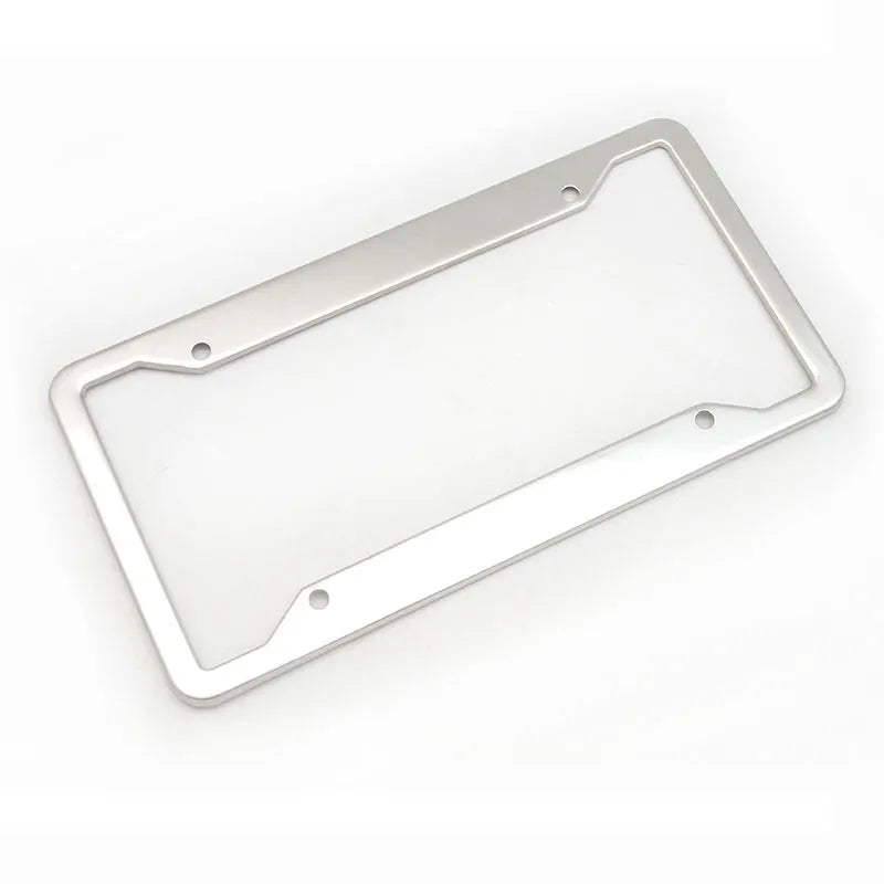 Aluminum alloy license plate frame in black, grey, silver and stainless steel finishes