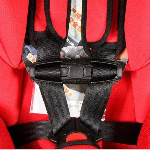 Black Nylon PA66 seat belt buckle lock button measuring 14.5cm x 4cm for child safety seats