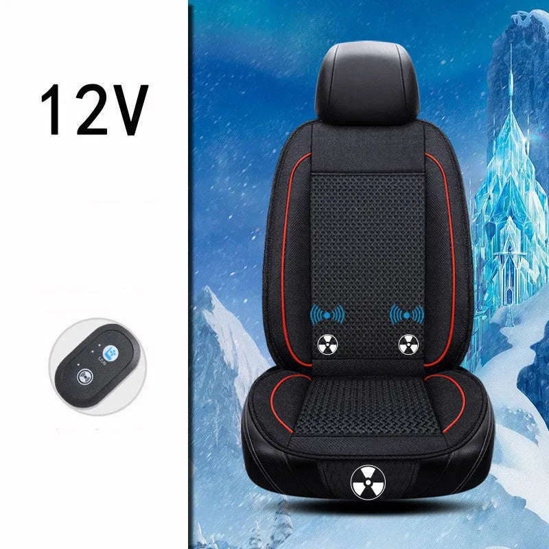 60cm square black car seat cushion with ventilation and massage functions and power cord