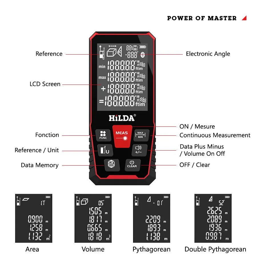 Plastic laser rangefinder for measuring distances up to 120m