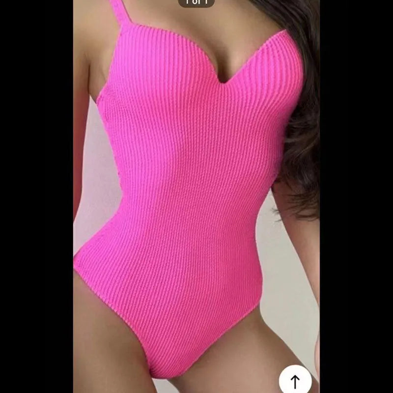 Women's sunkist stripe one-piece swimsuit in sleeveless polyester design