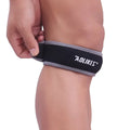 Black and grey patella retinaculum sports knee brace for running and mountaineering protection
