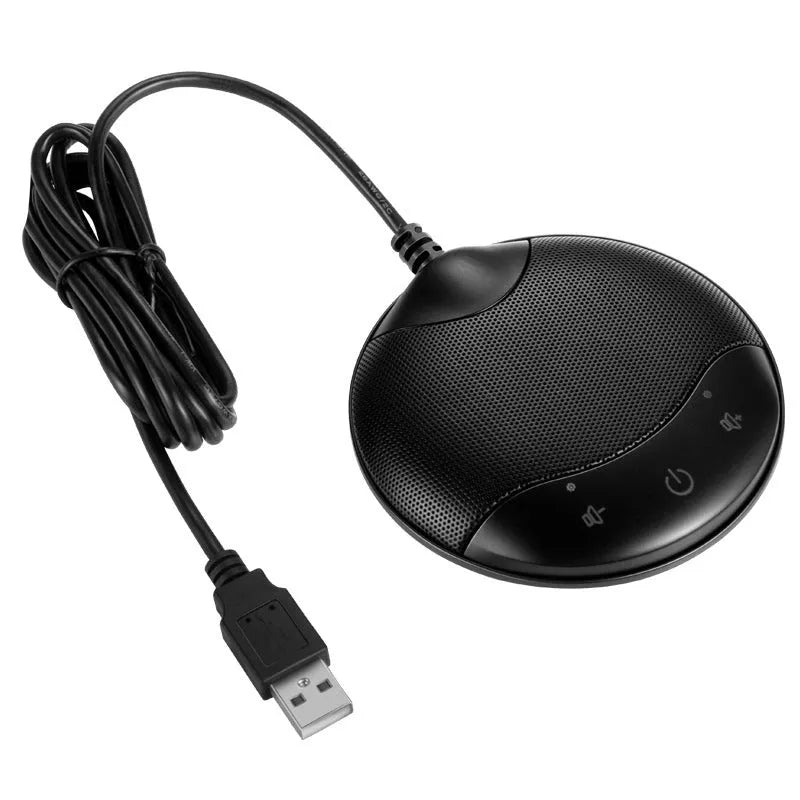 Black A7 USB condenser microphone for conference calls and gaming voice chat