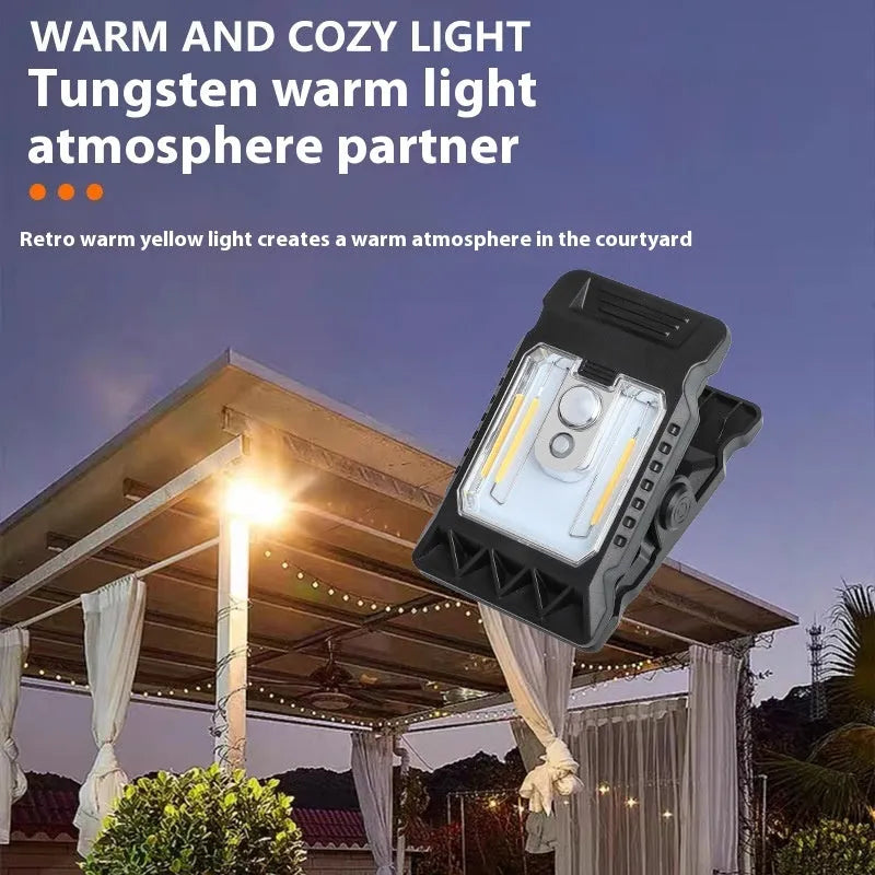 Intelligent human body induction clip lamp with ABS housing and LED COB light