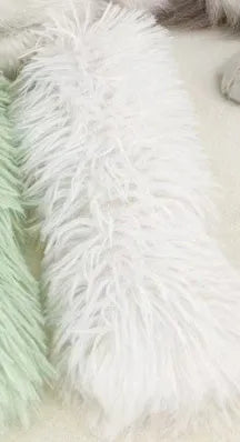 Soft plush cat toy pillow in four colours measuring 27cm by 10cm