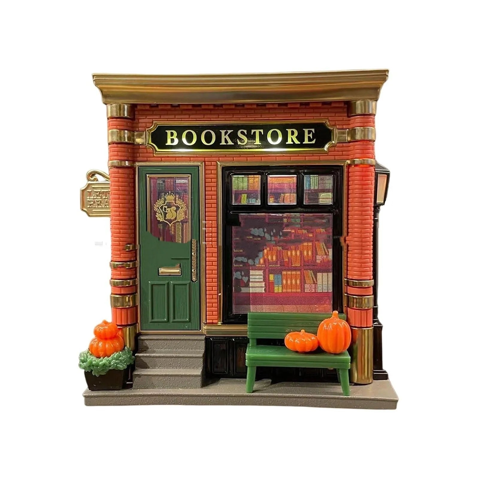 Coloured resin cartoon house-shaped small night lamp ornament for Christmas decoration.