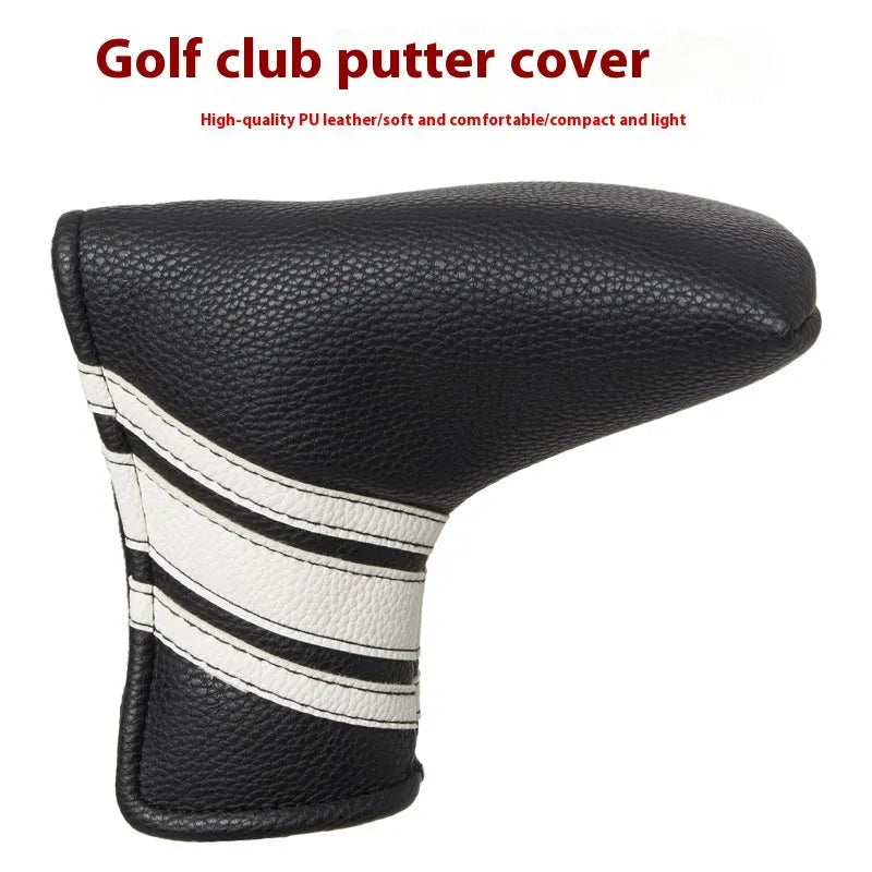 Black PU leather golf push rod sleeve for club protection
