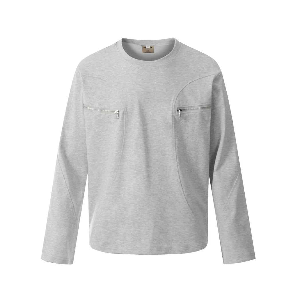 Men's loose fit cotton long sleeve pullover in black and grey colours casual wear