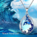 Moonstone blue heart pendant necklace for women made from alloy metal