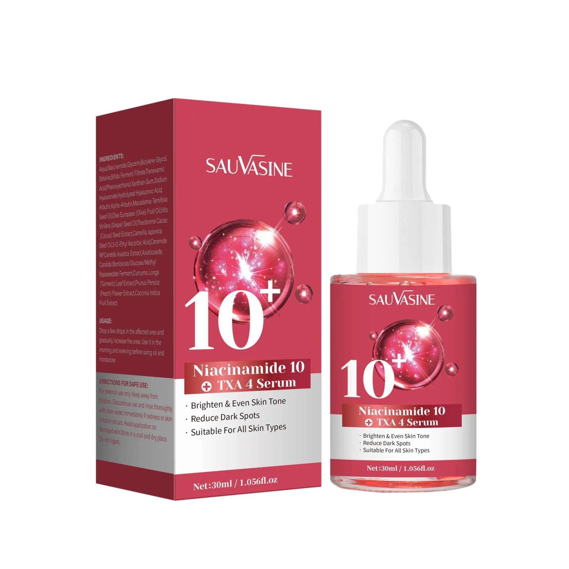 30ml bottle of Niacinamide 10% and TXA 4% facial serum for skincare.