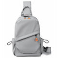 Men's black waterproof polyester crossbody bag with single shoulder strap