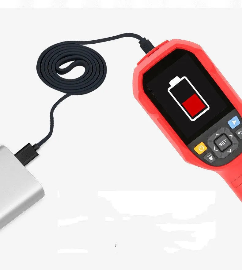 UTi series handheld infrared thermal imager showing display screen and measurement lens