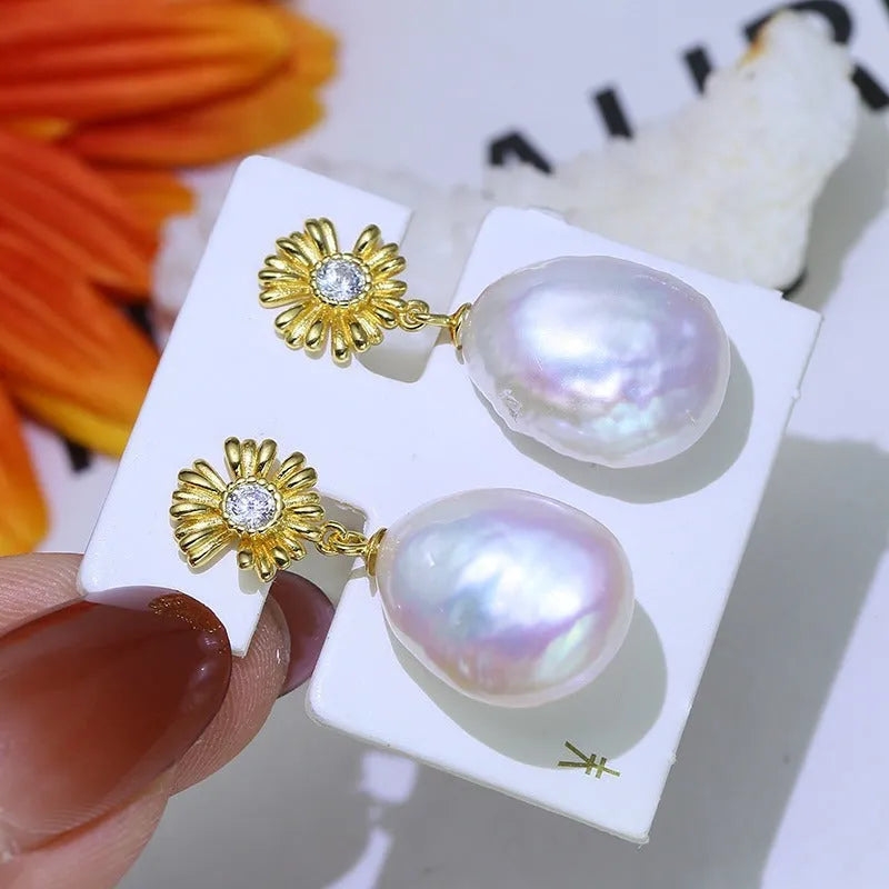 S925 sterling silver baroque floral earring ring holder in silver or gold finish for jewellery organisation