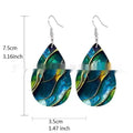 Acrylic drop earrings with printed flat branch knot design in unisex style