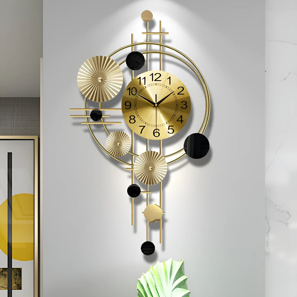A2616 small gold iron wall clock for quiet home decoration
