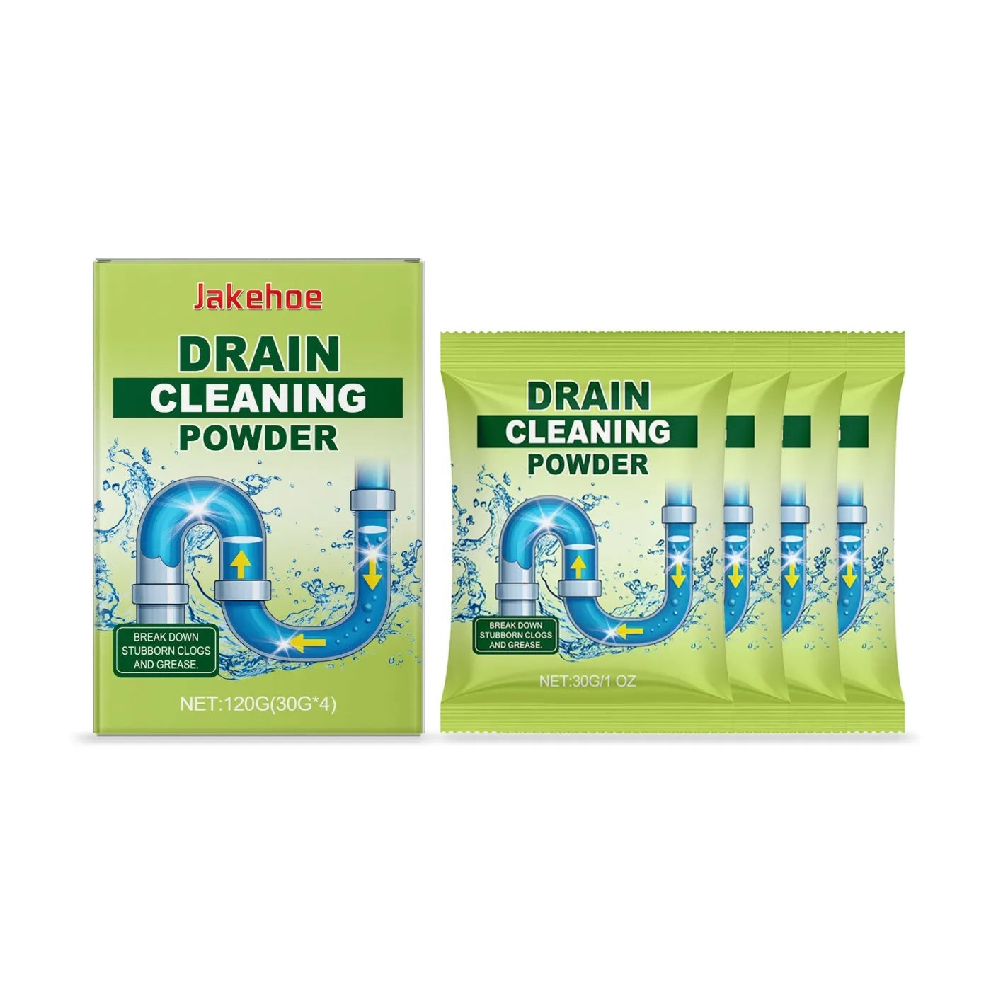 120G bottle of drain cleaning powder with sodium hydroxide formula for pipe unblocking