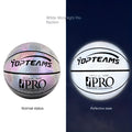 Creative fluorescent basketball size 7 with holographic reflective surface in chroma colour