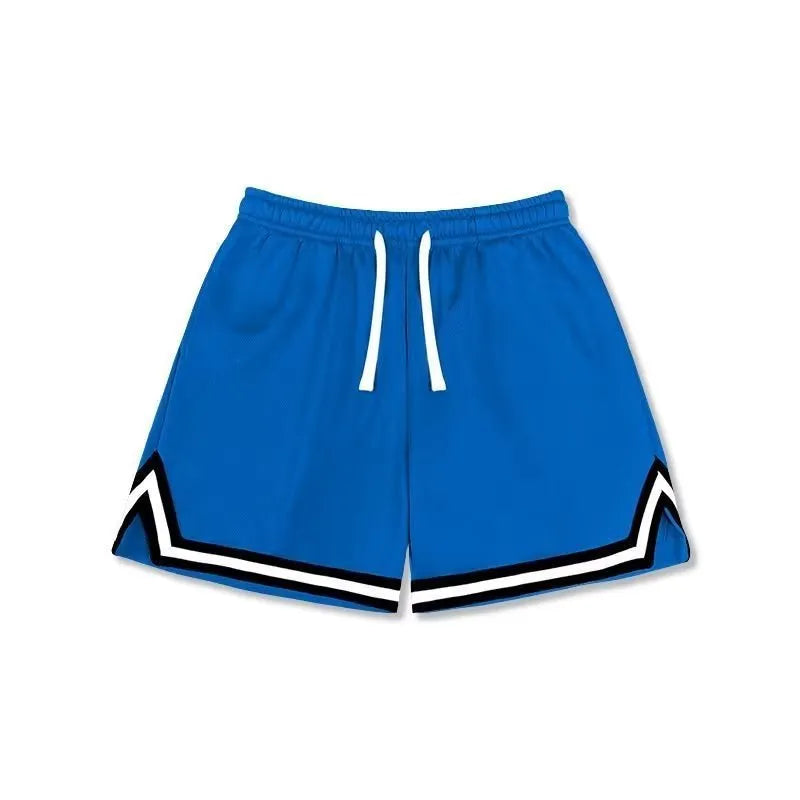 Men's loose-fit polyester sports shorts in multiple colour options with elastic waistband