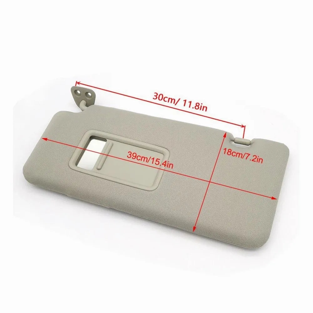 Beige sun visor with cosmetic mirror for Nissan Lida 2005-2012 models, dimensions 43x23x8cm