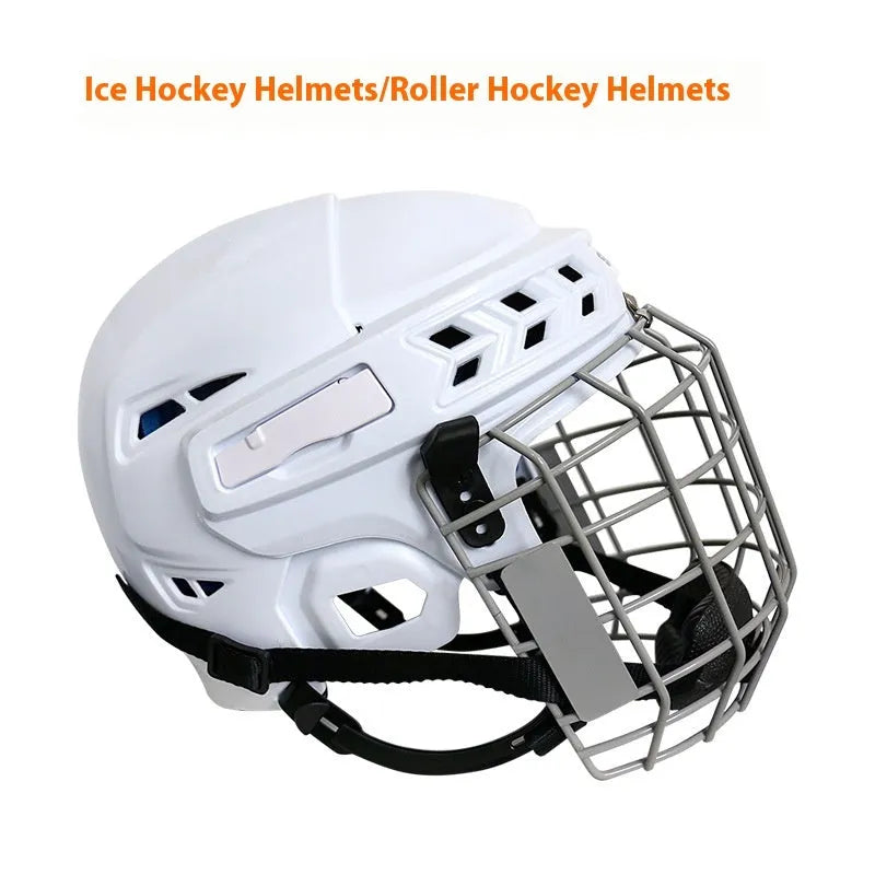 Ice hockey protective helmet with carbon steel face mask and impact-resistant shell