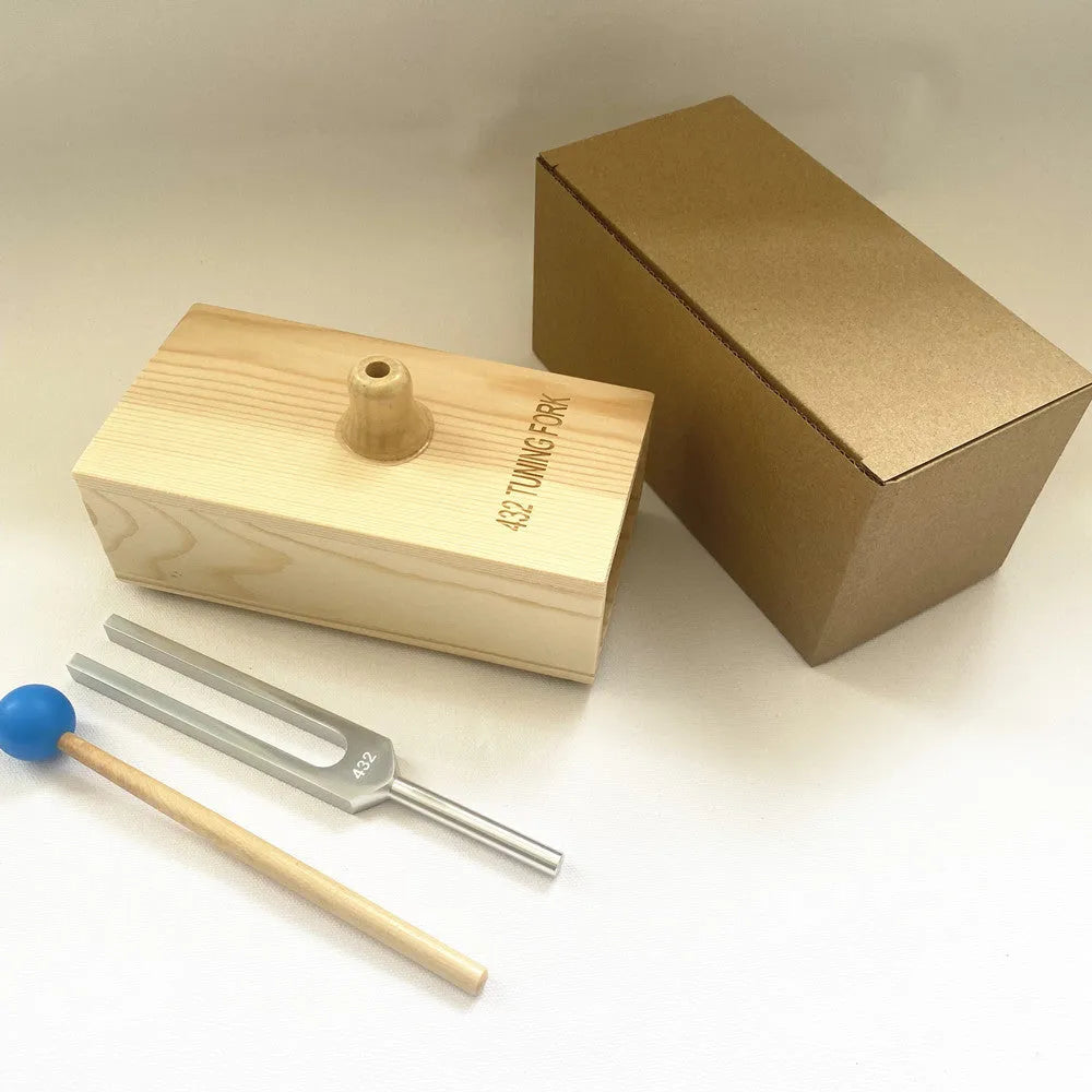 Aluminium alloy 432Hz tuning fork with speaker for sound therapy applications