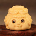 Golden toad Princess ornament carved from solid bamboo for Children's Day decoration