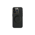 Rotating aluminum alloy bracket phone case in graphite black with carbon fiber pattern drop-resistant shell for Apple