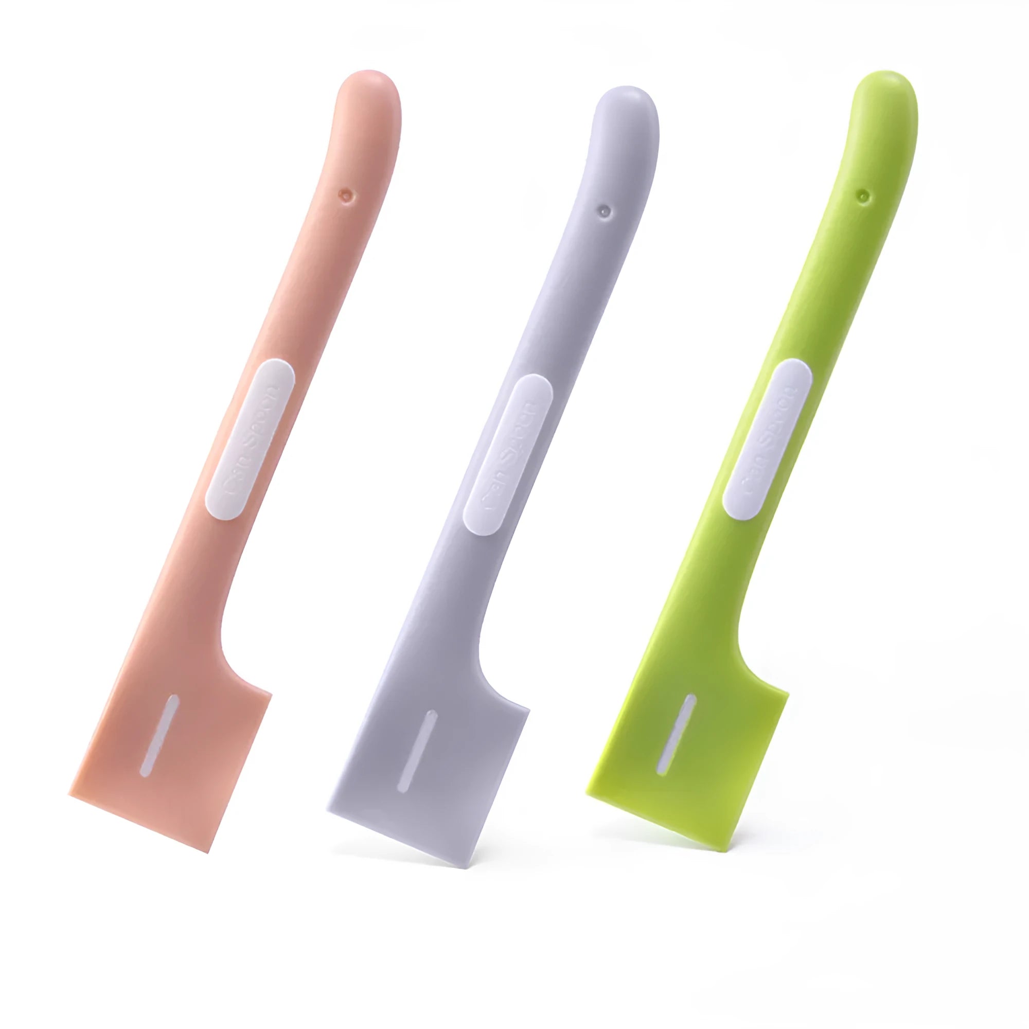 TPR pet feeding spoon with long handle for canned cat and dog food in green colour