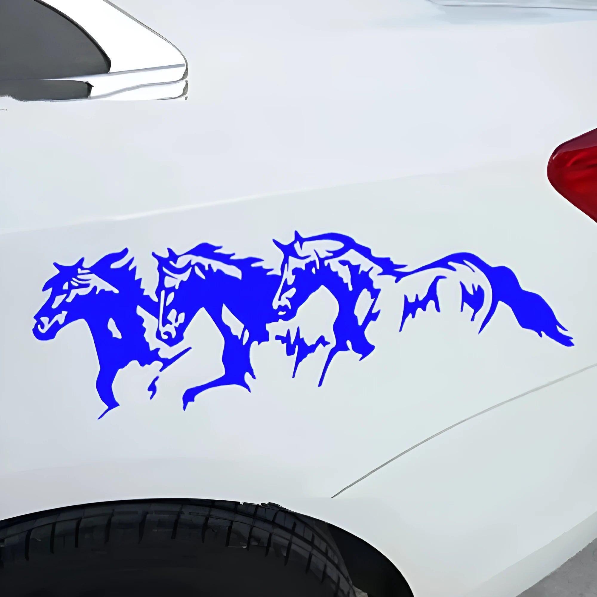 Steed horse vinyl car decal sticker showing galloping design, dimensions 25cm by 8cm.