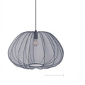 Japanese style net pumpkin ceiling lamp in white or grey blue with iron construction and branch design