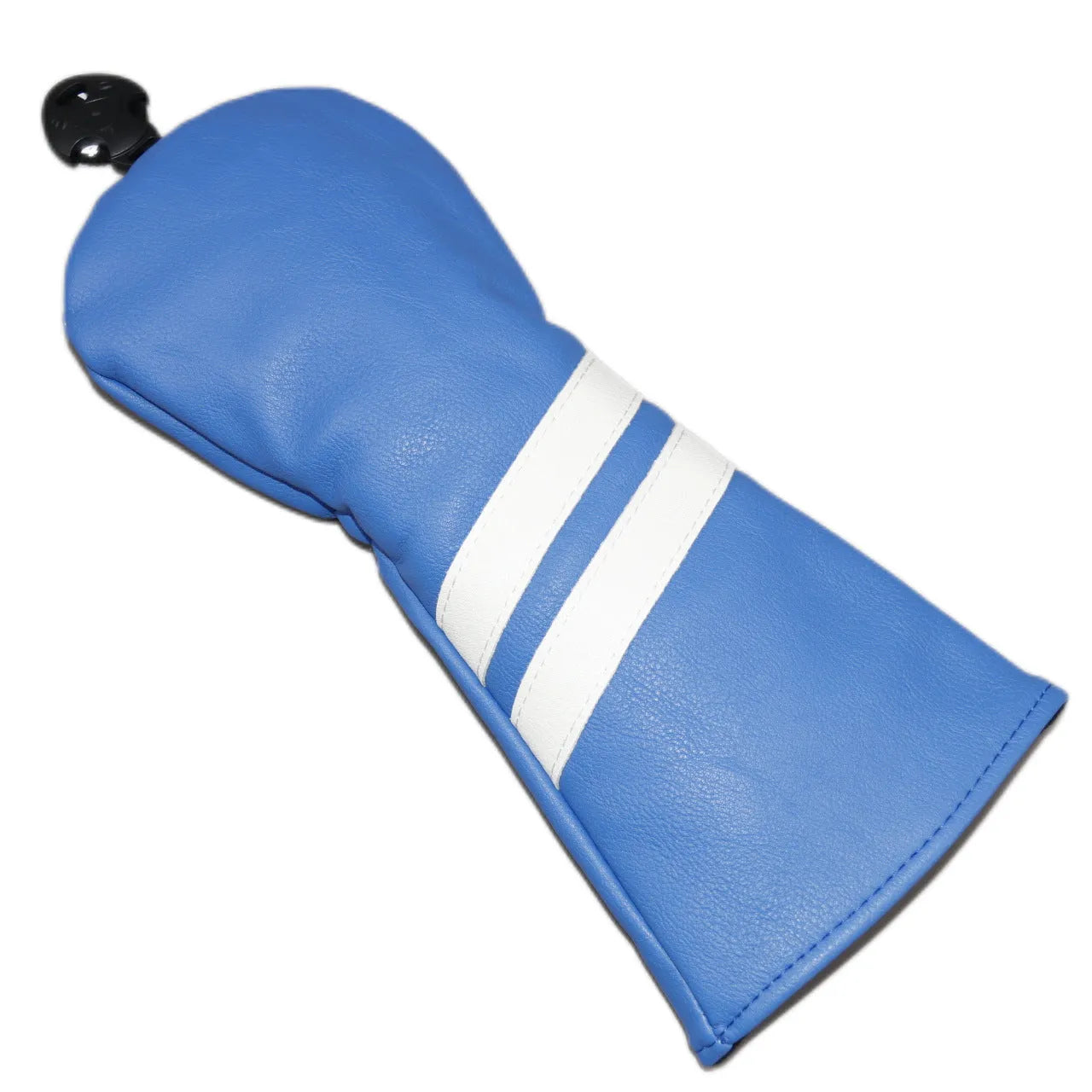 Oblique stripe golf club head cover in three sizes with six colour options including blue, black, red, white, green, and navy blue