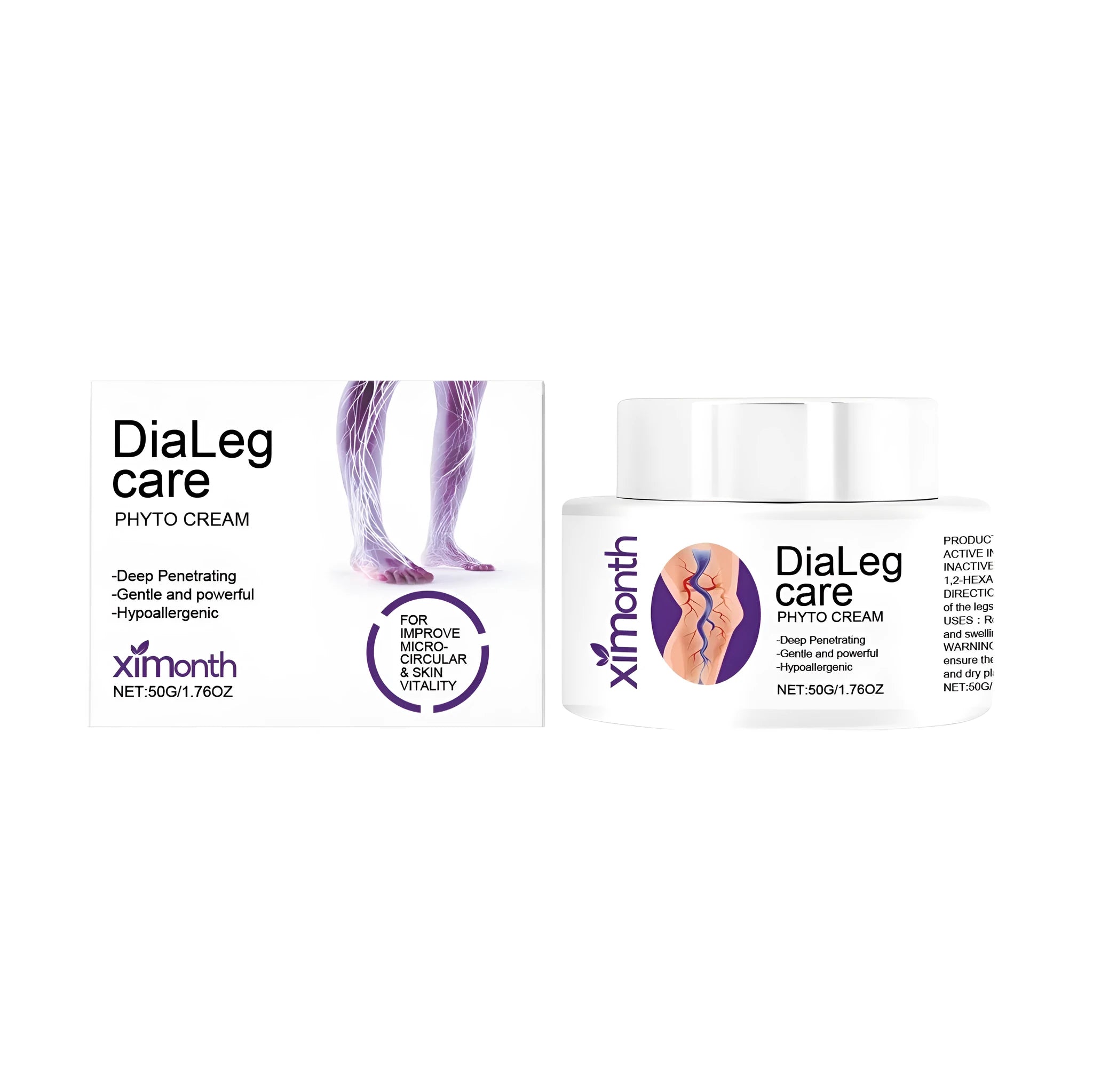 A 50g tube of varicose vein support cream with mint leaf and shea butter formula.