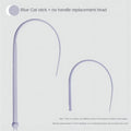 Simulated mouse tail cat toy with blue silicone tail and cat head design measuring 80cm long