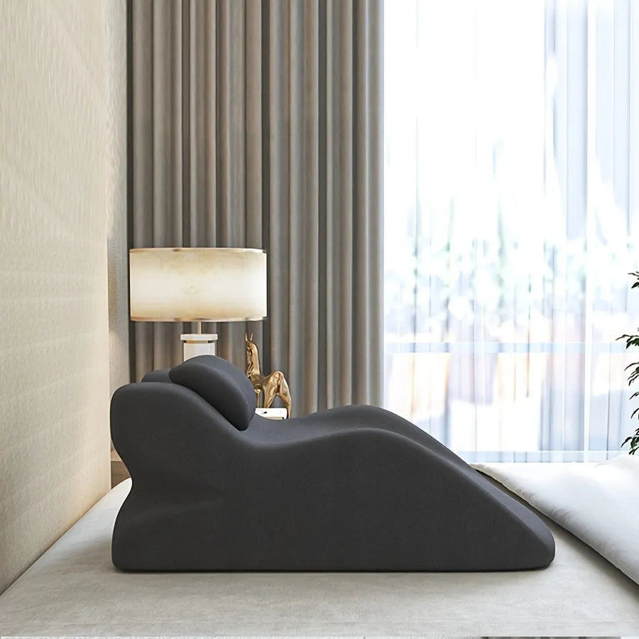 A prone position pillow designed for stomach sleepers, shown in a choice of colours.