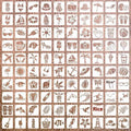 Milky white PET film spray painting stencils showing flower, animal, Hawaiian, and letter designs at 2-inch size
