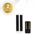 Black S2 3D Flame LED Taper Candle with realistic dancing light effect