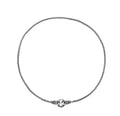 S925 sterling silver clavicle necklace for women on a model, showing its length.