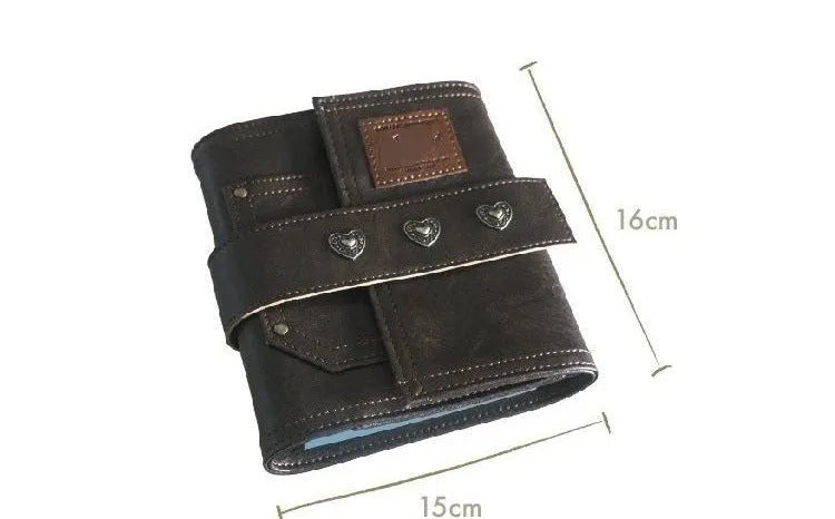 A7 brown PU leather buckle notebook with loose-leaf binding and 40g paper