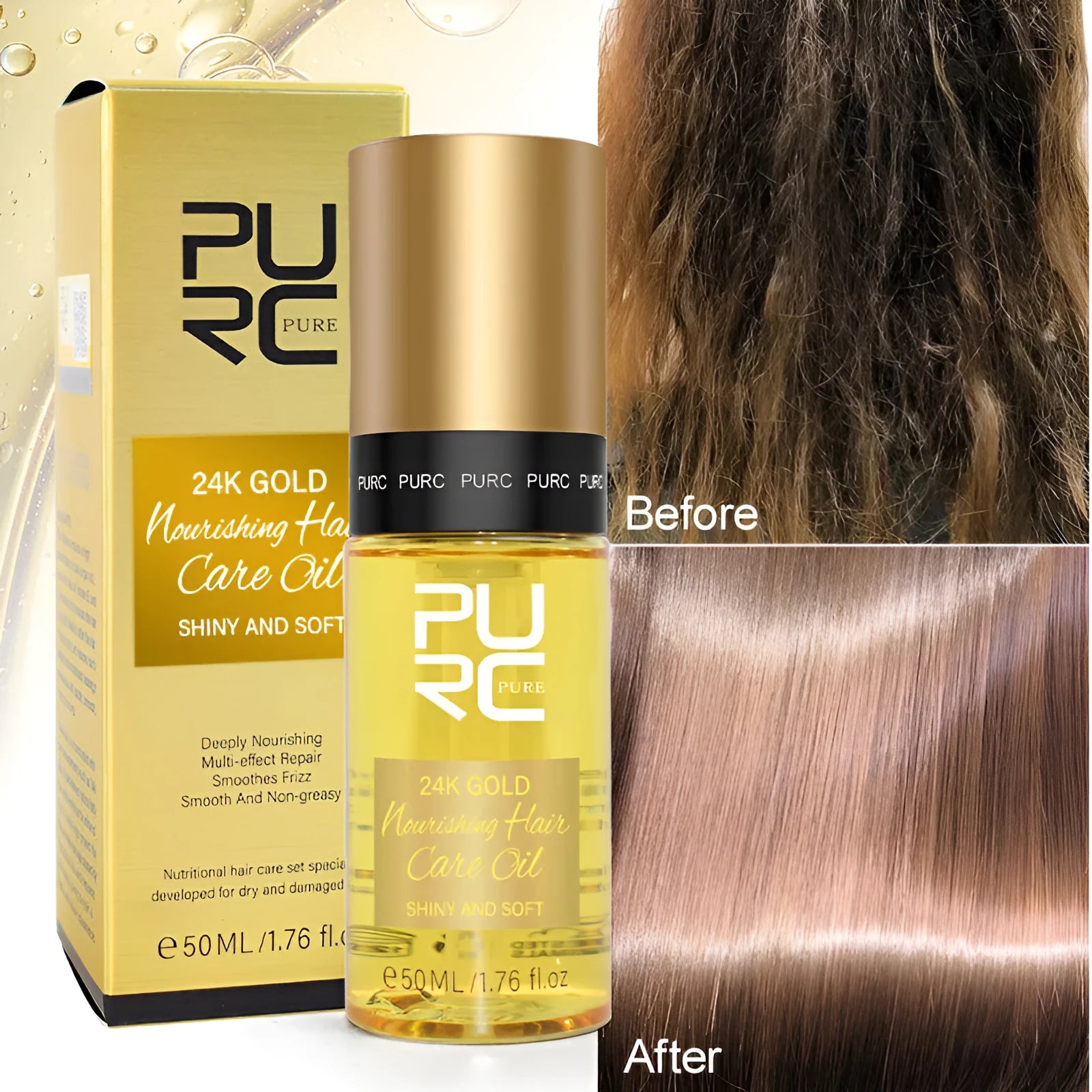 Yellow 50ml curly hair essential oil for split ends and scalp care