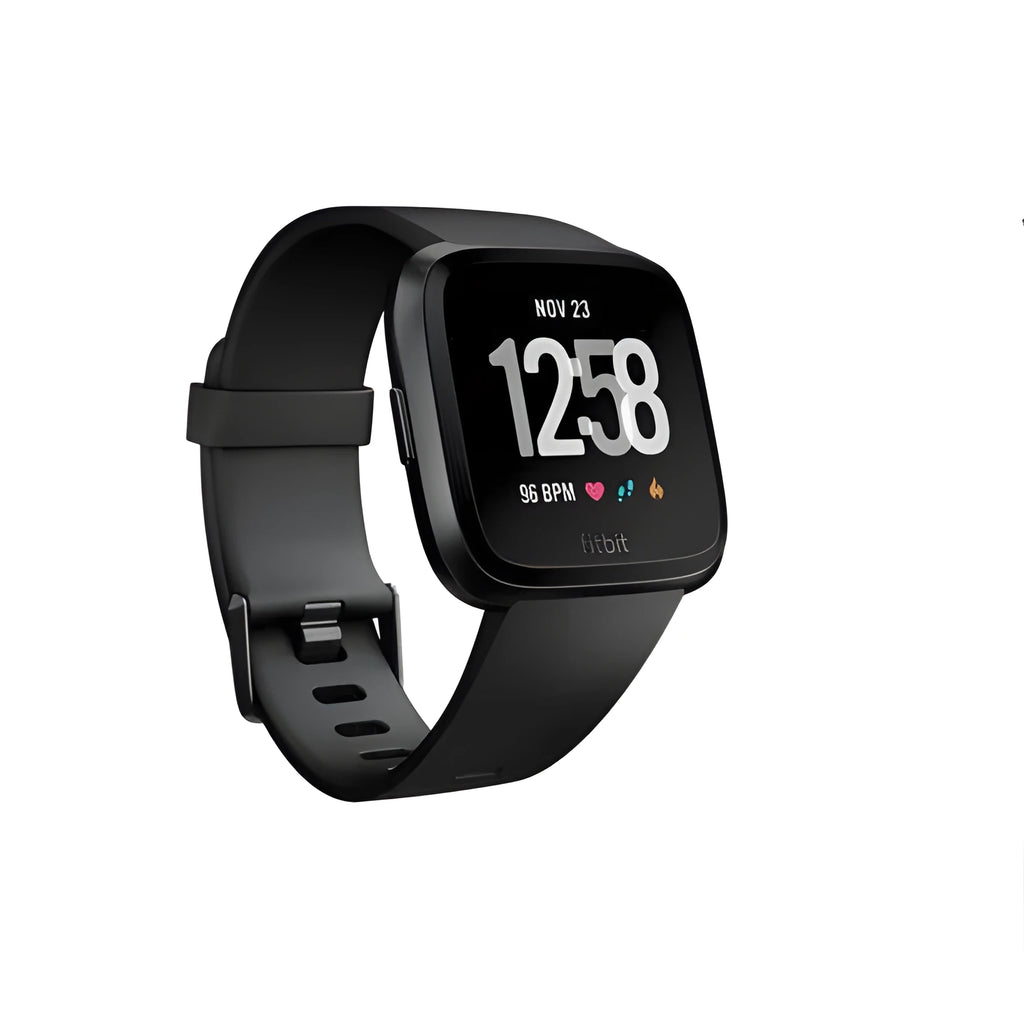 Black waterproof smart watch with 1.4-inch screen showing heart rate display