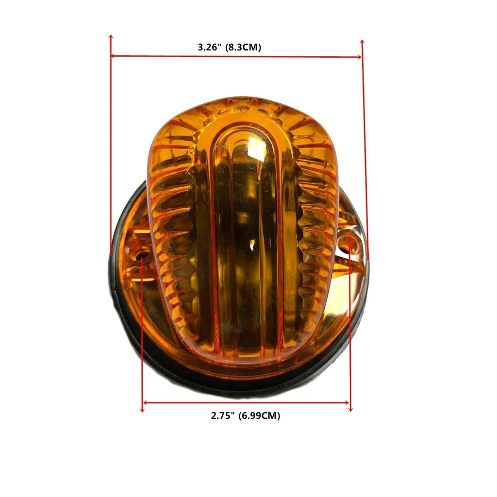 LED roof cab light kit with yellow lens, base, T10 bulb, screws and wire socket on white background