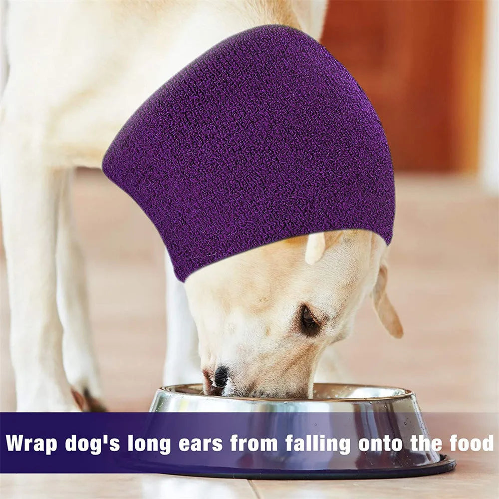 New Pet Thickened Beauty Earmuffs warm pet ears in blue colour on a dog