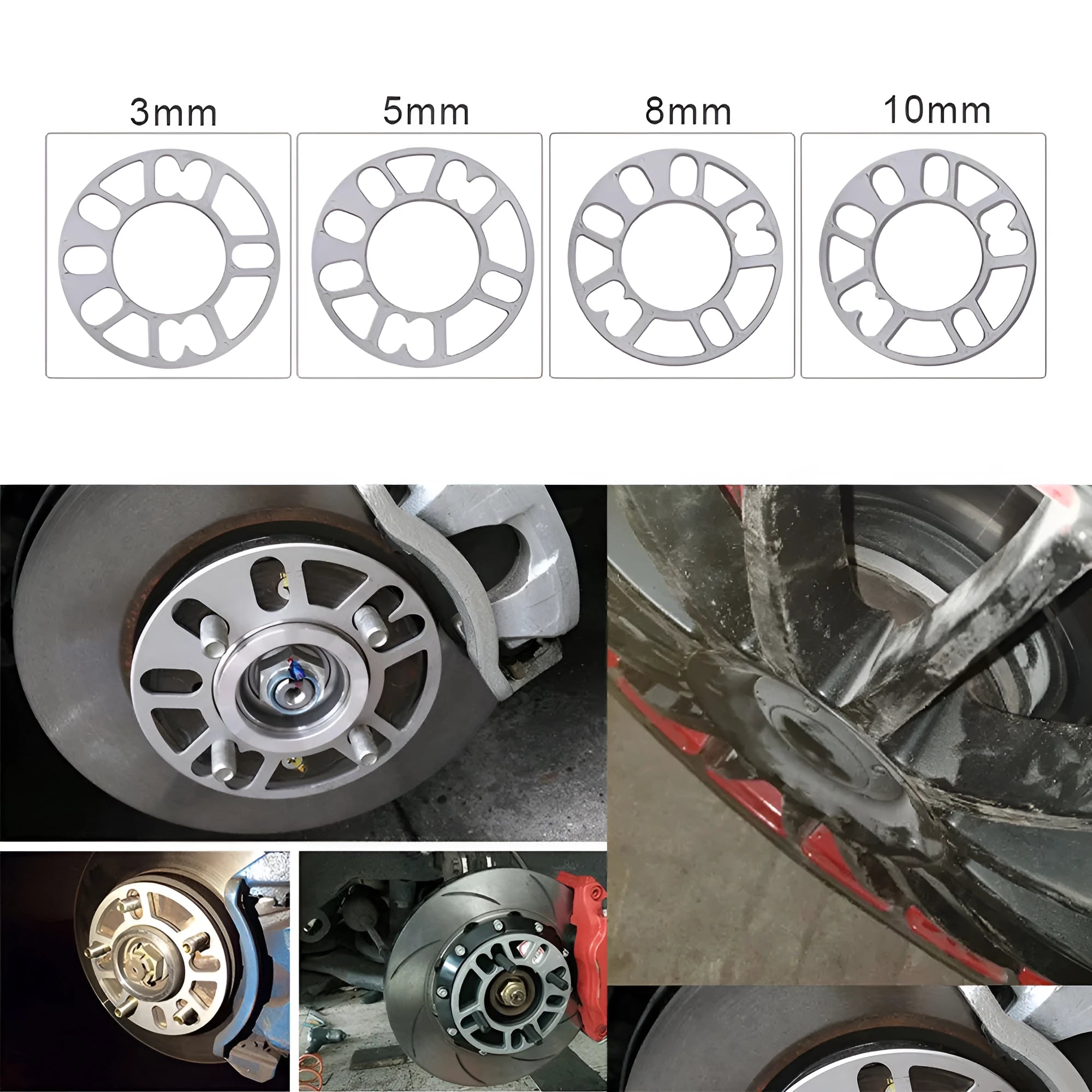Aluminium automobile wheel hub widening gasket or ET spacer in various thicknesses