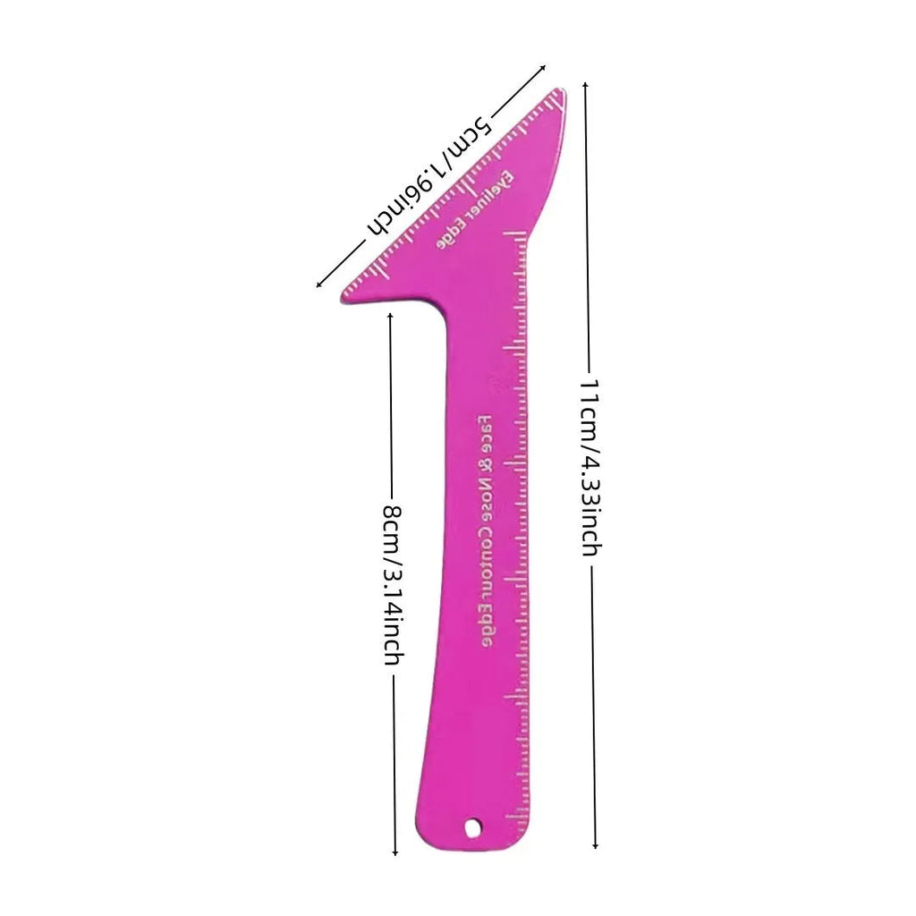 Pink 3-in-1 reusable eyeliner stencil for hooded eyes with winged eyeliner, eyebrow and contour templates