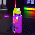 Colourful plastic radish lighter in green, orange, or purple with wind-resistant flame