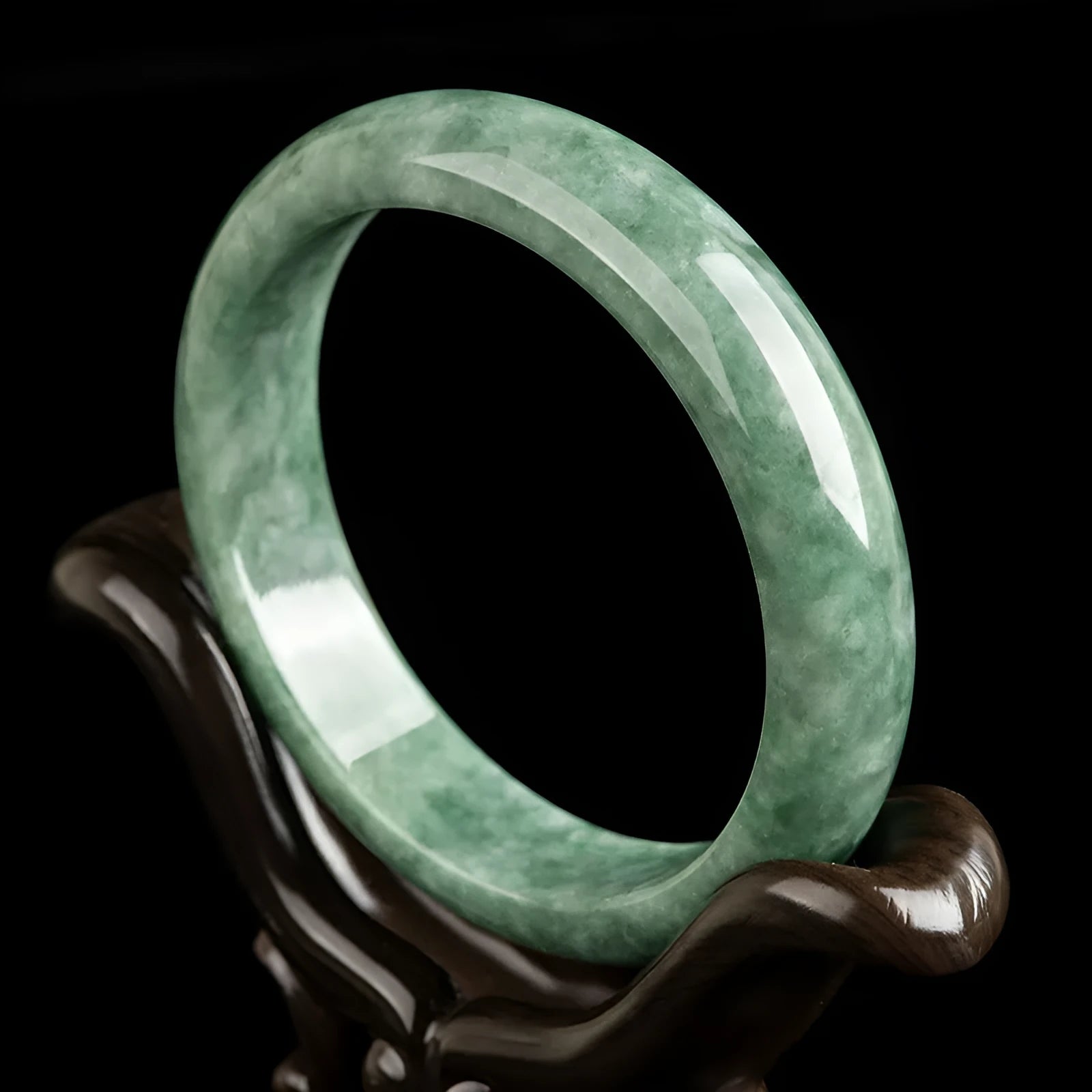 Natural emerald bean green bracelet for women with certificate and gift box